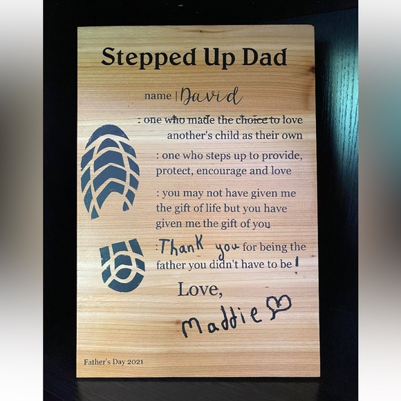 Stepped Up Dad Wooden Sign - Picture 3 of 5